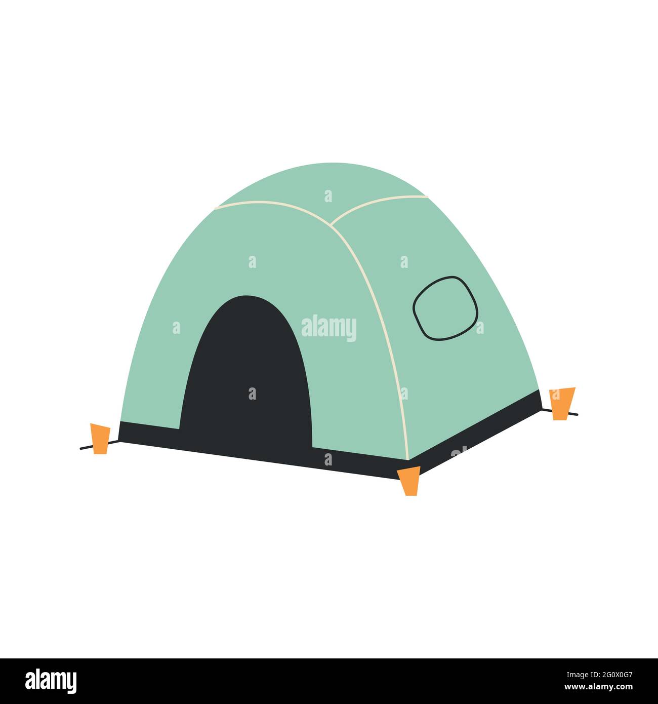 The only canvas tent on a white background. Vector illustration. Stock Vector