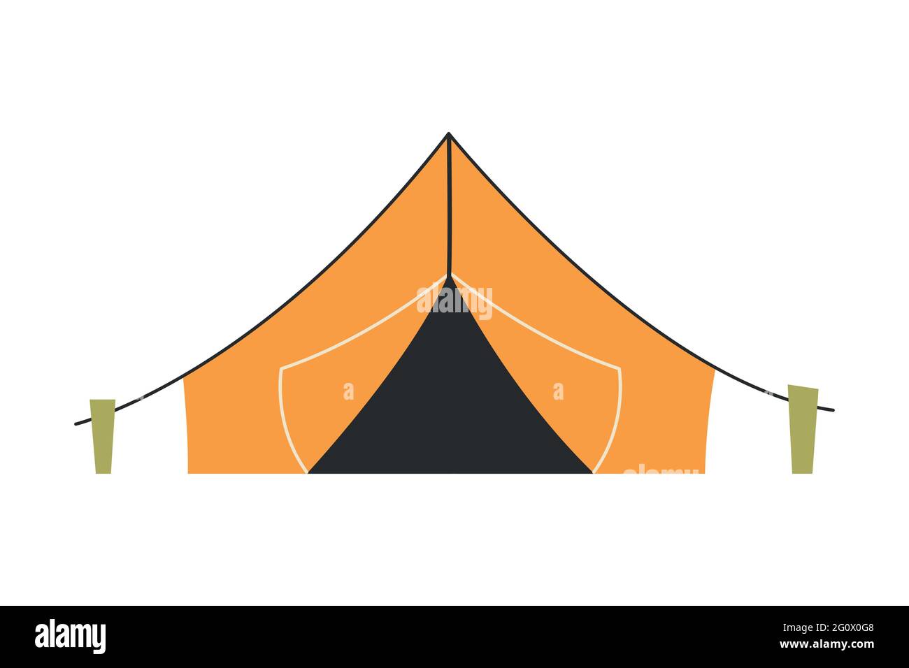 The only canvas tent on a white background. Vector illustration. Stock Vector