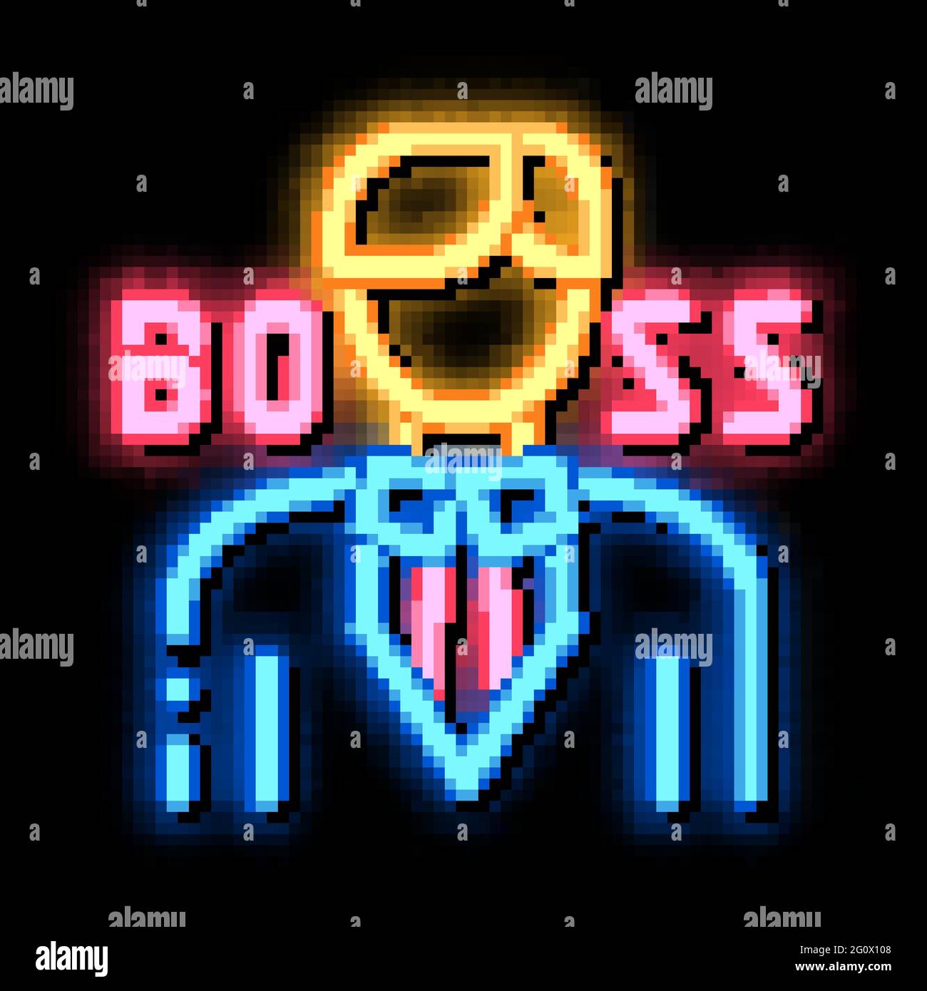 Boss Silhouette neon glow icon illustration Stock Vector Image & Art ...