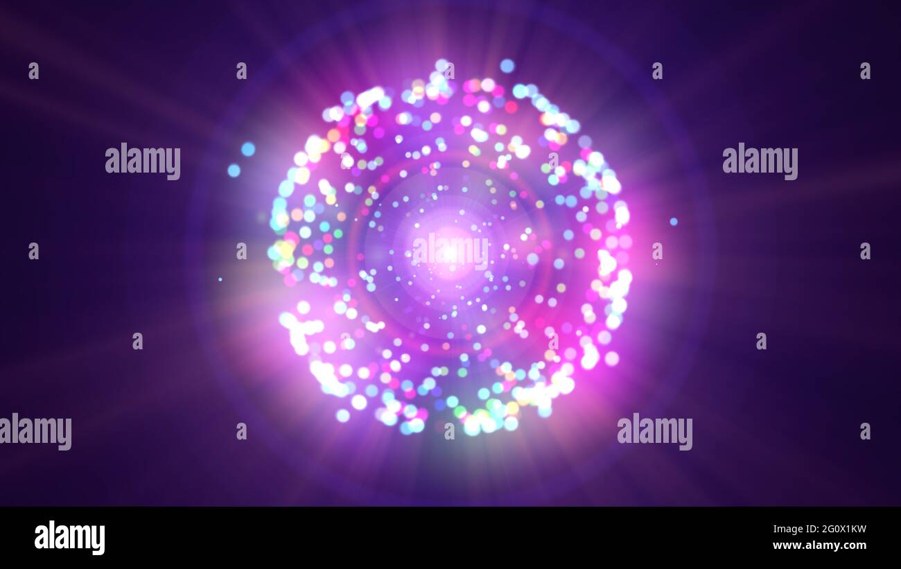 cell particle light ray color, illustration render Stock Photo - Alamy