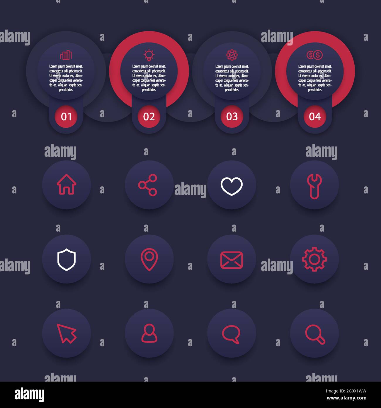 business infographics template with line icons set Stock Vector Image ...