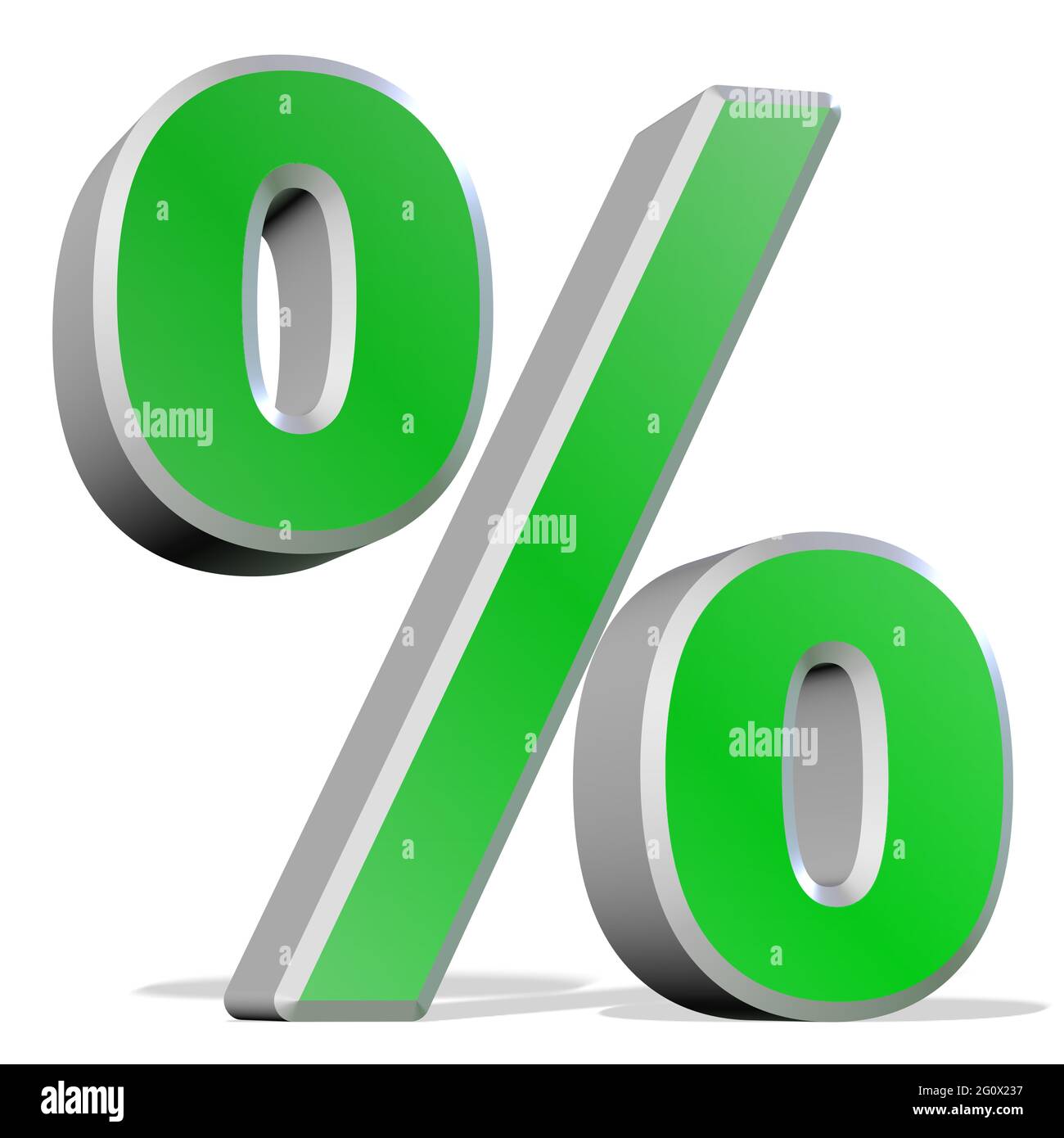 Symbol for percent against white background, 3D illustration Stock Photo