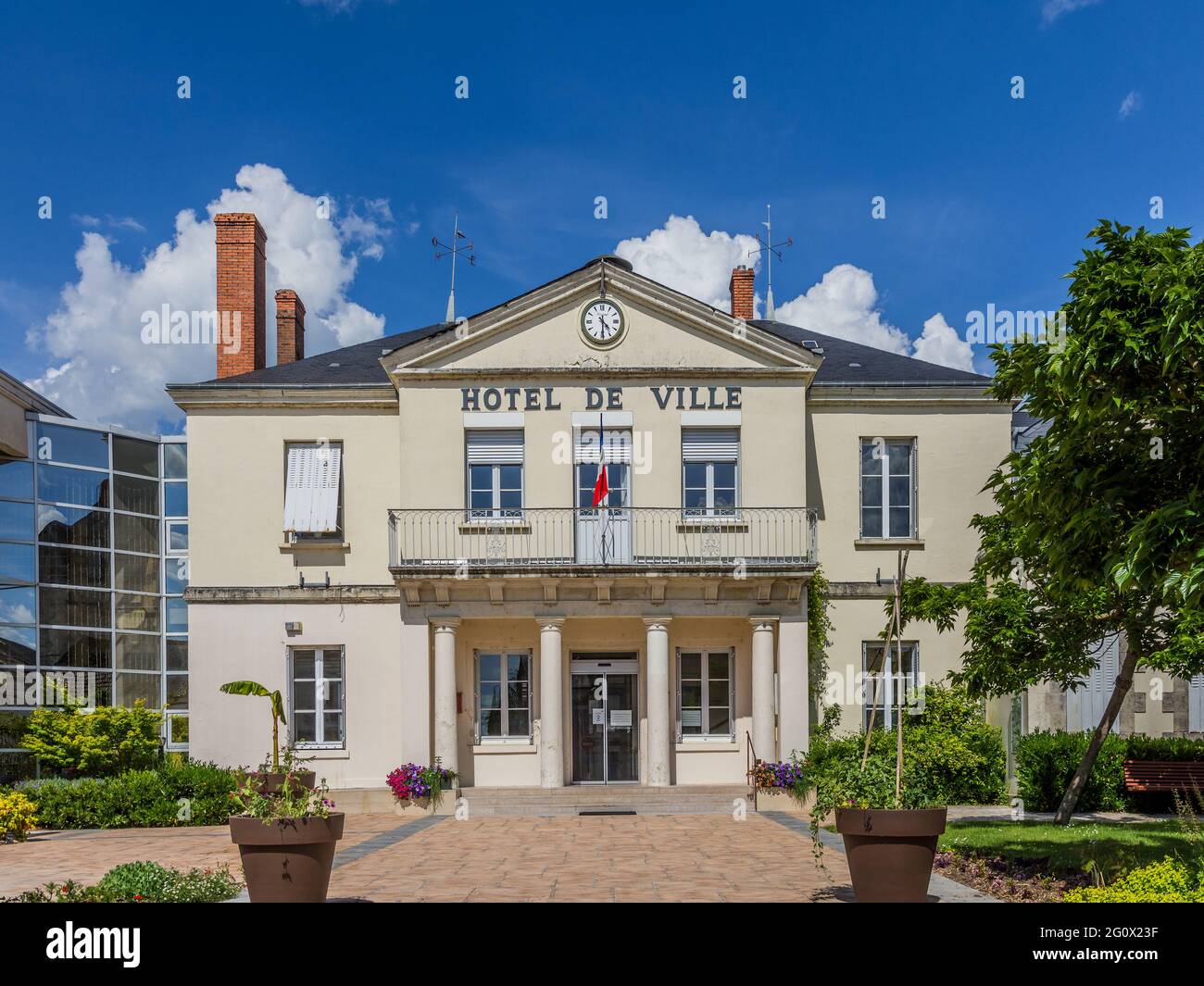 Hotel de Ville (Town Hall) in Chatillon-sur-Indre, Indre (36), France. Stock Photo