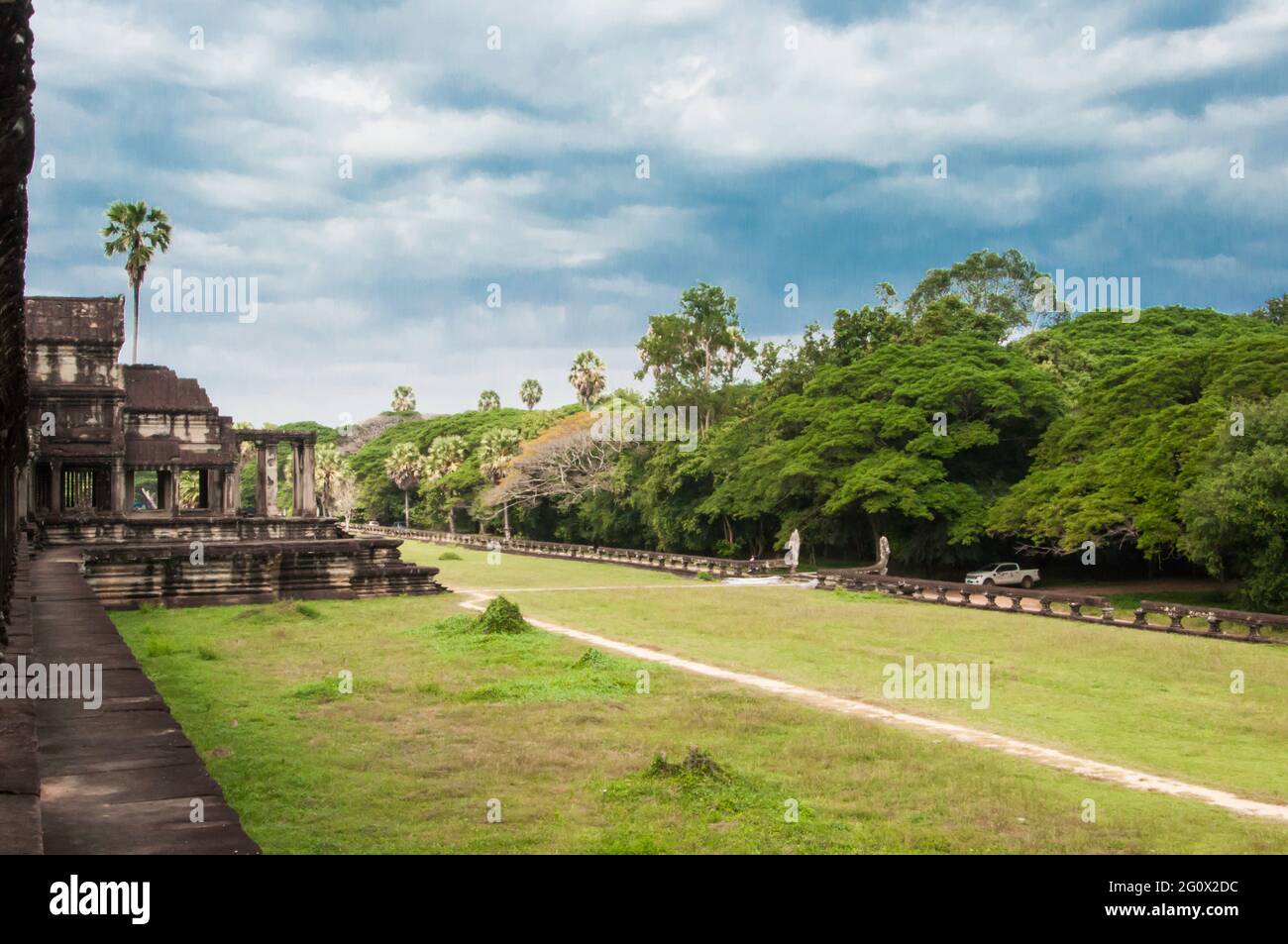 Cambodia. Part of the Angkor Wat temple complex. View of the part of a ...