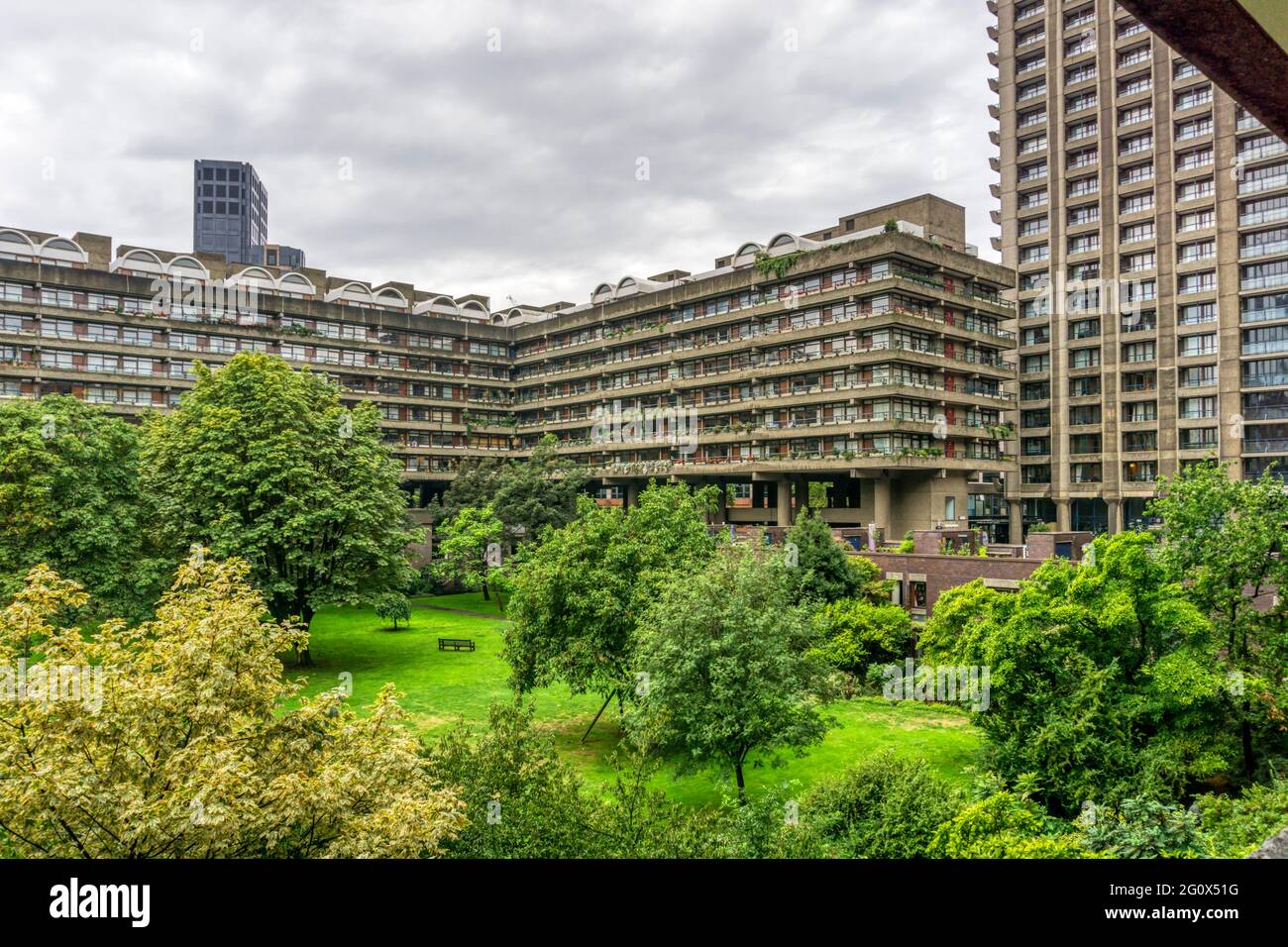 Barbican apartments modernist architecture high hires stock