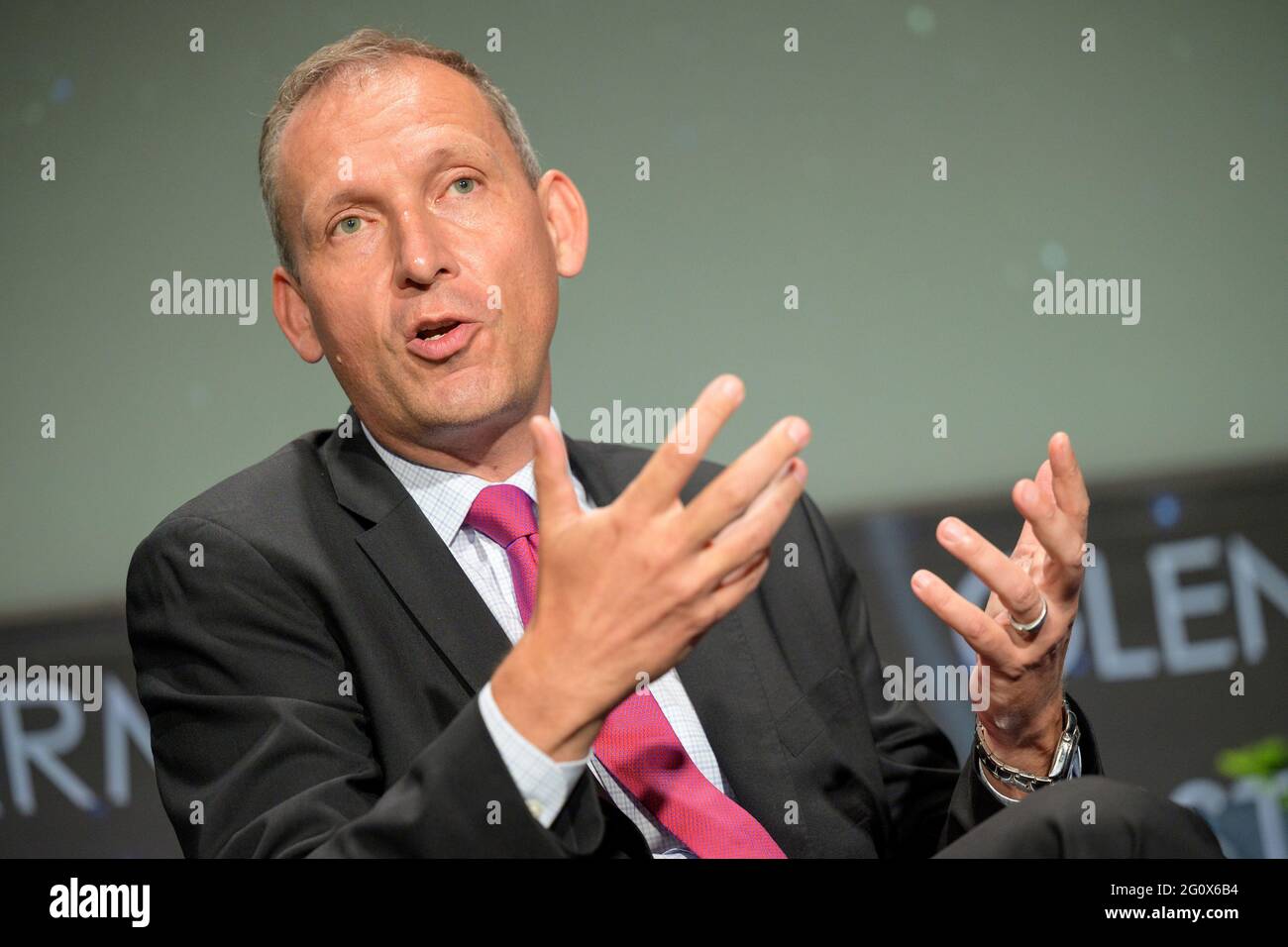 Washingon DC, USA. June 2 2021: NASA Associate Administrator for Science Thomas Zurbuchen answers a reporter's question during a media gaggle, on Wednesday, June 2, 2021, at NASA Headquarters Mary W. Jackson Building in Washington. Credit: UPI/Alamy Live News Stock Photo
