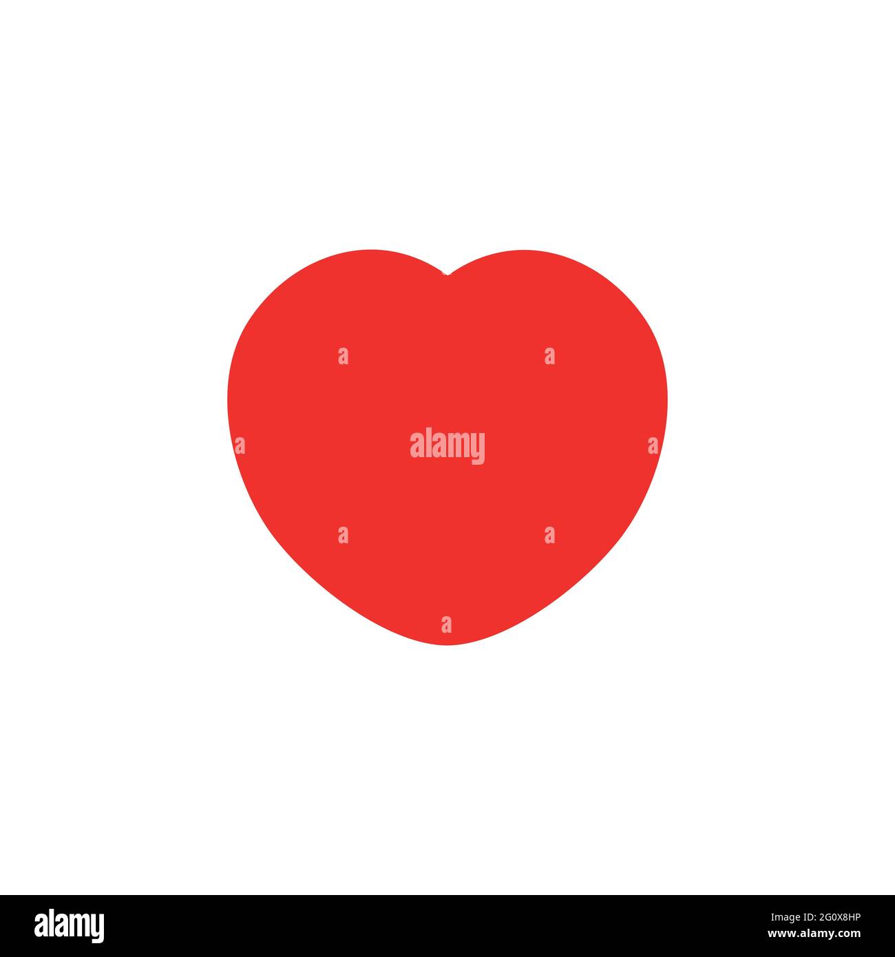 Red heart icon design flat on white background, vector illustration ...
