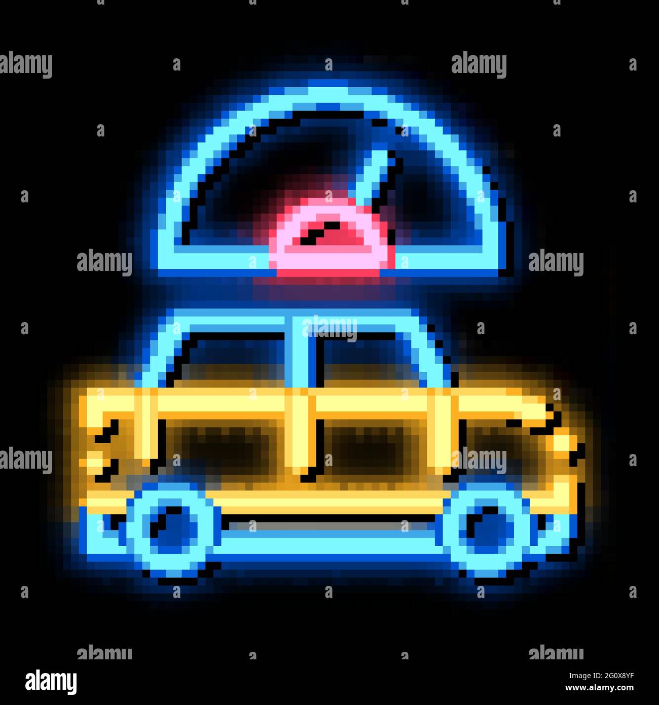 Car Speedometer neon glow icon illustration Stock Vector Image & Art ...