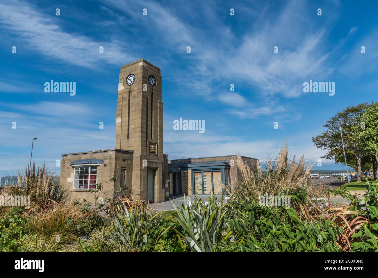 The image is of the old Port Authority Building at west coast town and port of Stranraer on the west coast of Scotland Stock Photo