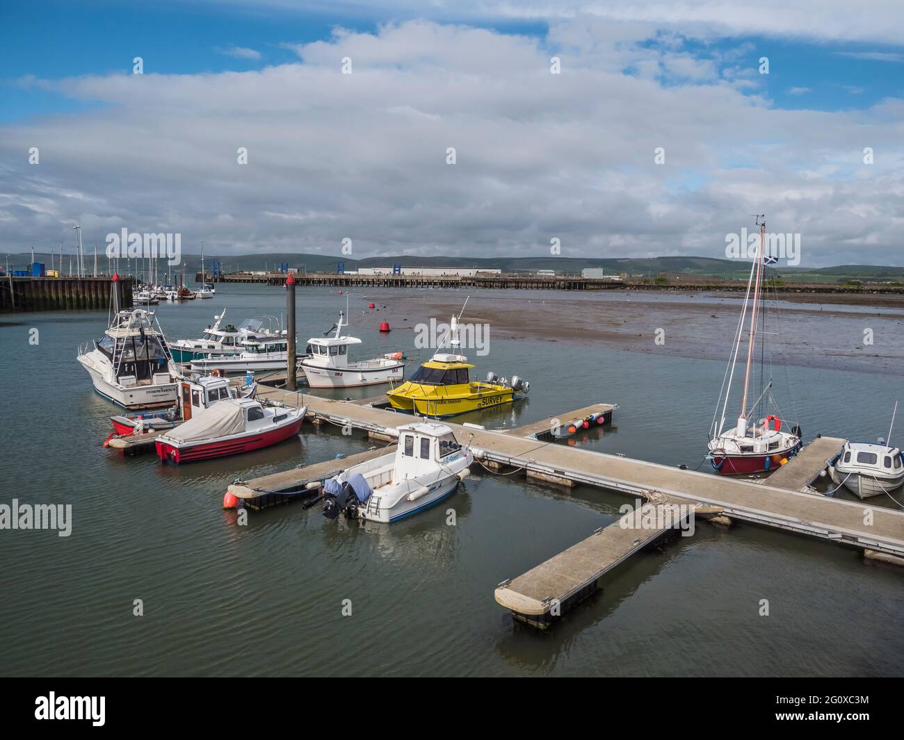 The image is of the small boat marina at the west coast town and port of Stranraer in Scotland Stock Photo