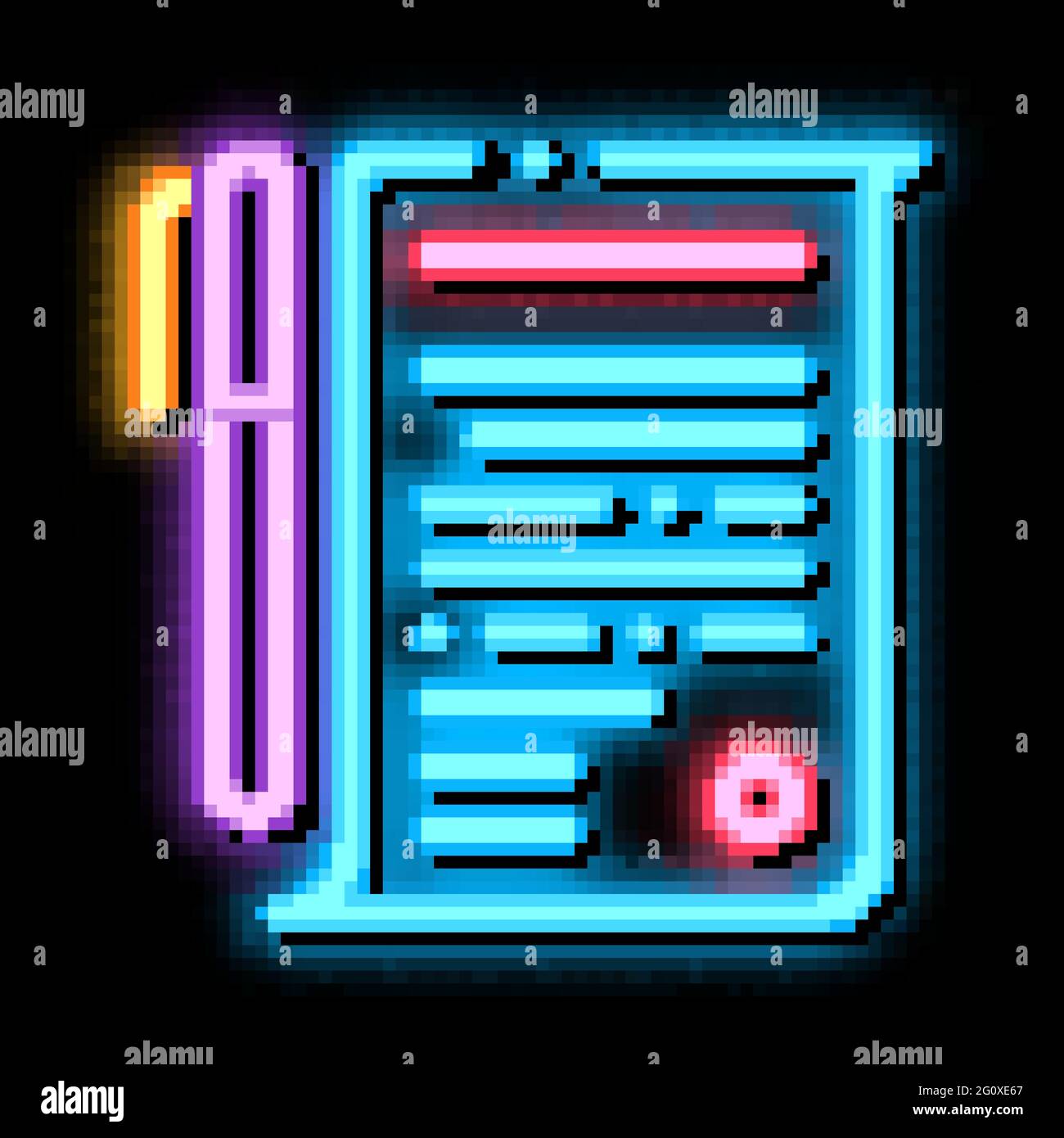 Agreement Pen neon glow icon illustration Stock Vector