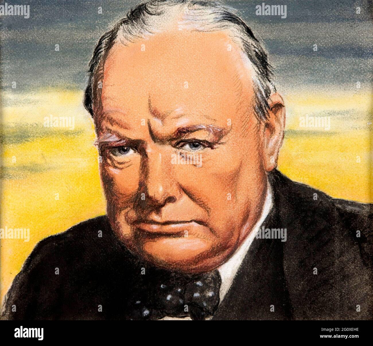 A portrait of Winston Churchill drawn for the UK Ministry of ...