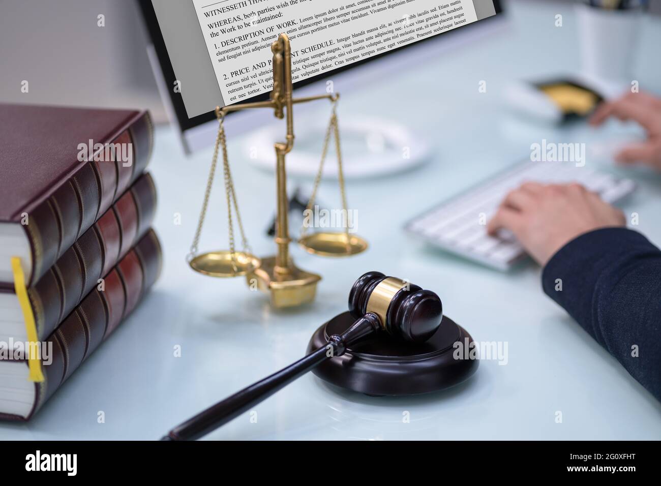 Online Law And Legal Tech. Lawyer Using Technology Stock Photo - Alamy