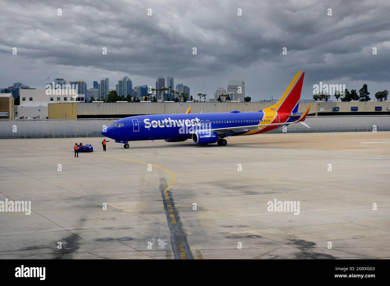 Southwest Airlines Boeing 737 taxiing to the active for departure at