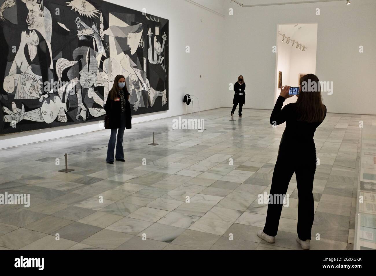 The famous Guernica, by Pablo Picasso, at the Reina Sofia museum, in Madrid, Spain. Stock Photo