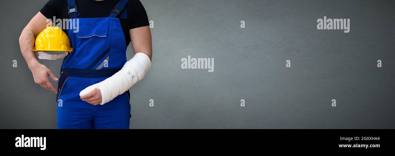 Adult Hurt At Job. Broken Arm Pain Stock Photo Alamy