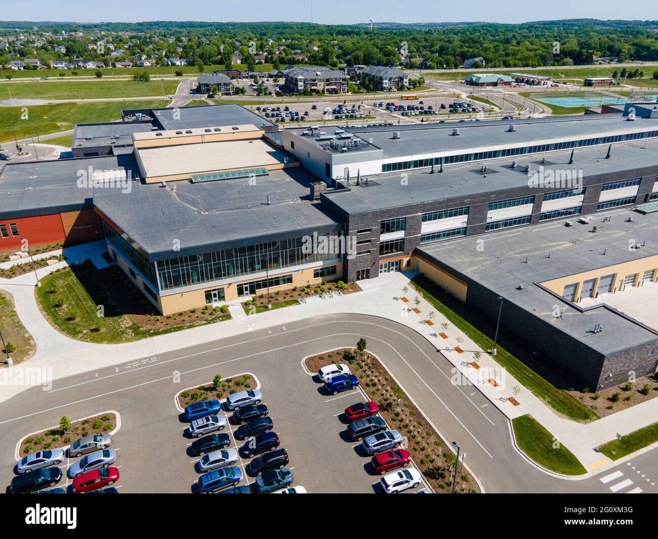 Aerial photograph of the new Verona Area High School; Verona, Wisconsin