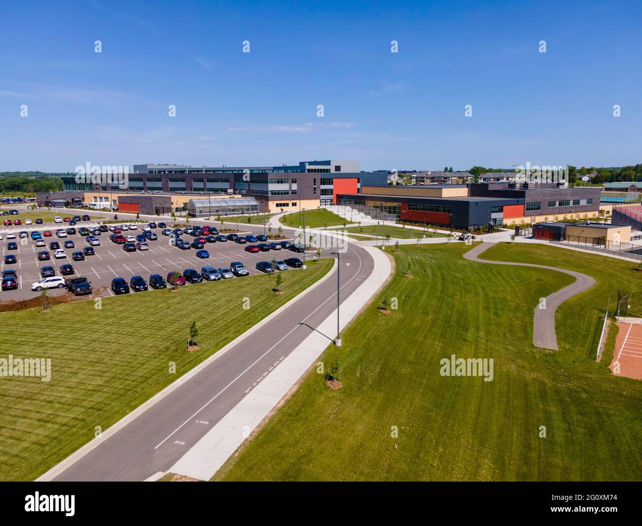 Aerial photograph of the new Verona Area High School; Verona, Wisconsin