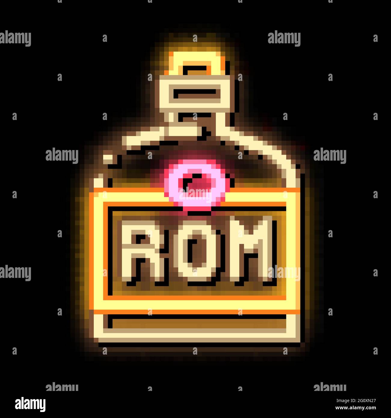 Rum drink bottle neon Stock Vector Images - Alamy