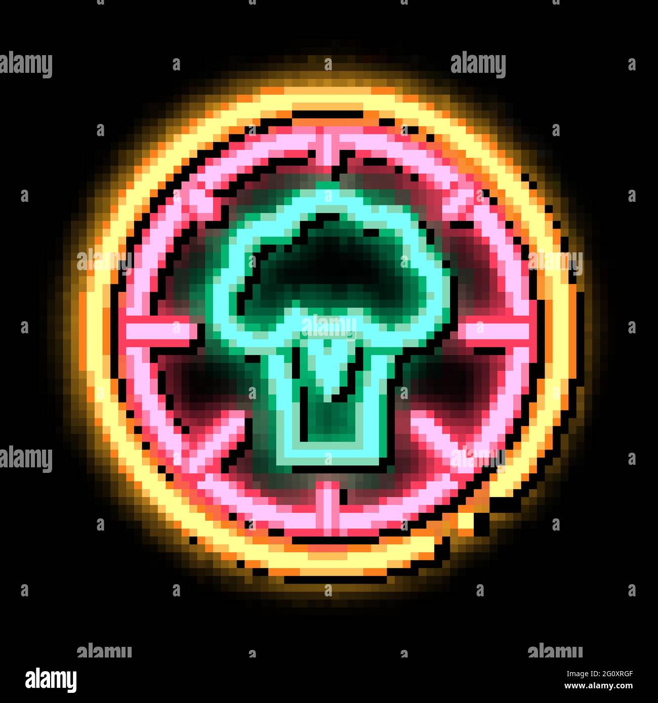 Pizza Broccoli neon glow icon illustration Stock Vector