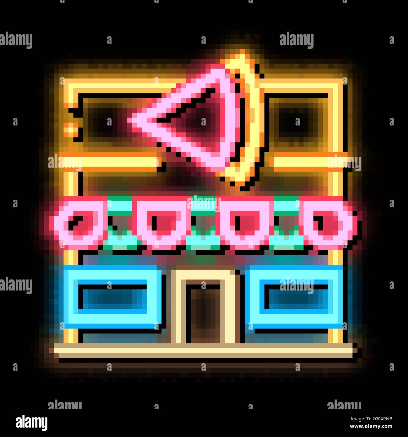 Pizza Restaurant neon glow icon illustration Stock Vector Image & Art ...