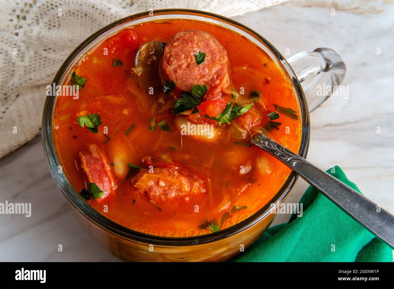 German kielbasa Oktoberfest stew with cabbage and sauerkraut Stock Photo Alamy