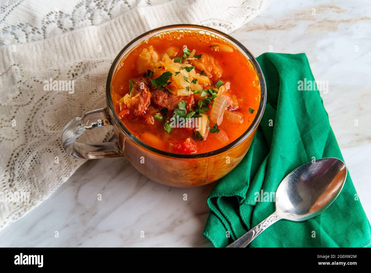 German kielbasa Oktoberfest stew with cabbage and sauerkraut Stock Photo Alamy