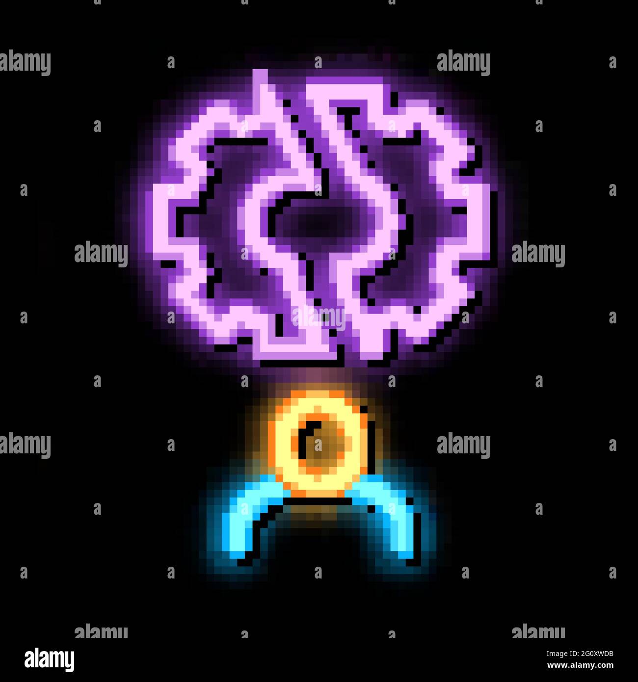 Broken Gear Man neon glow icon illustration Stock Vector Image & Art ...