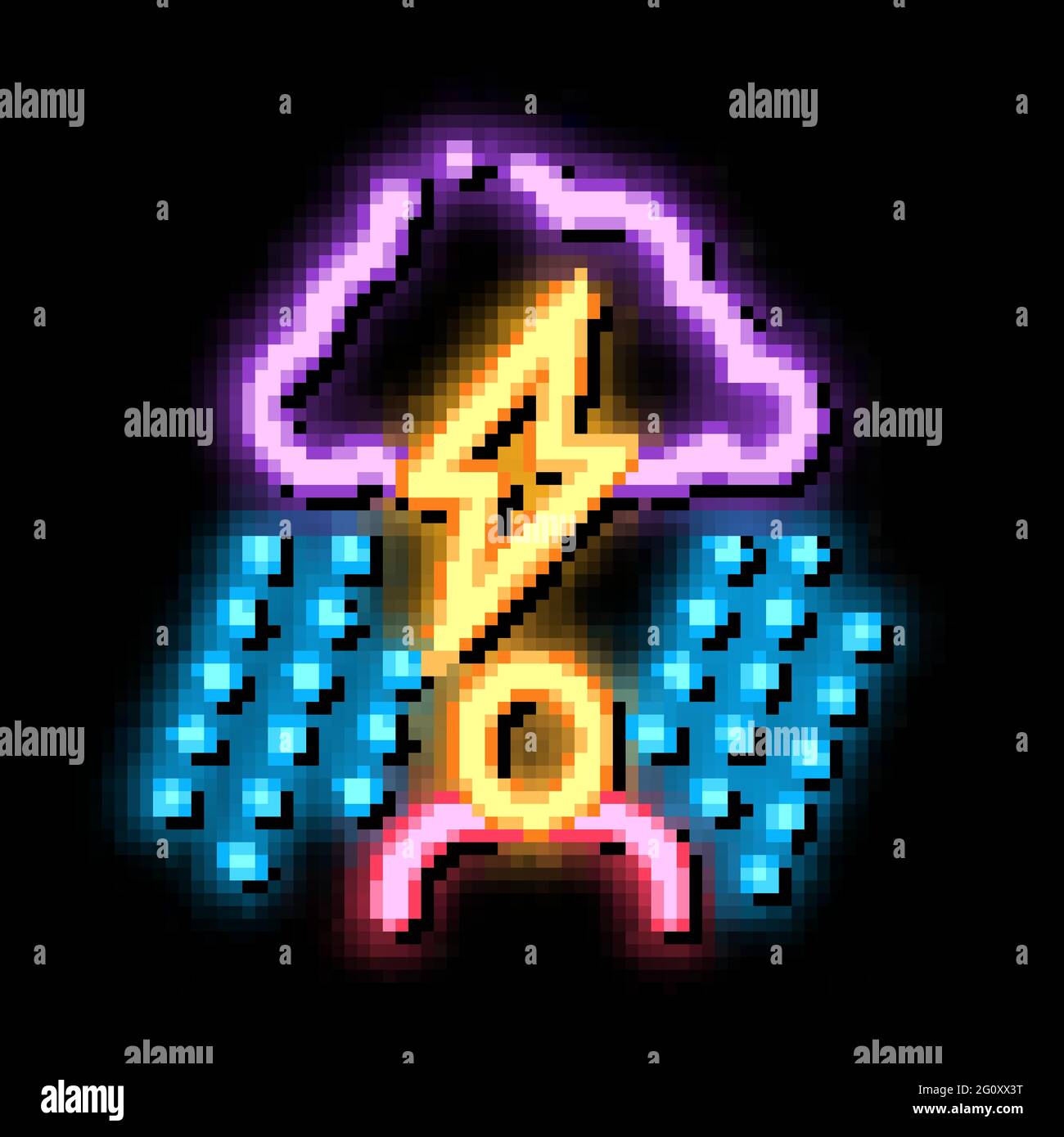 Rainy Cloud Man neon glow icon illustration Stock Vector Image & Art ...