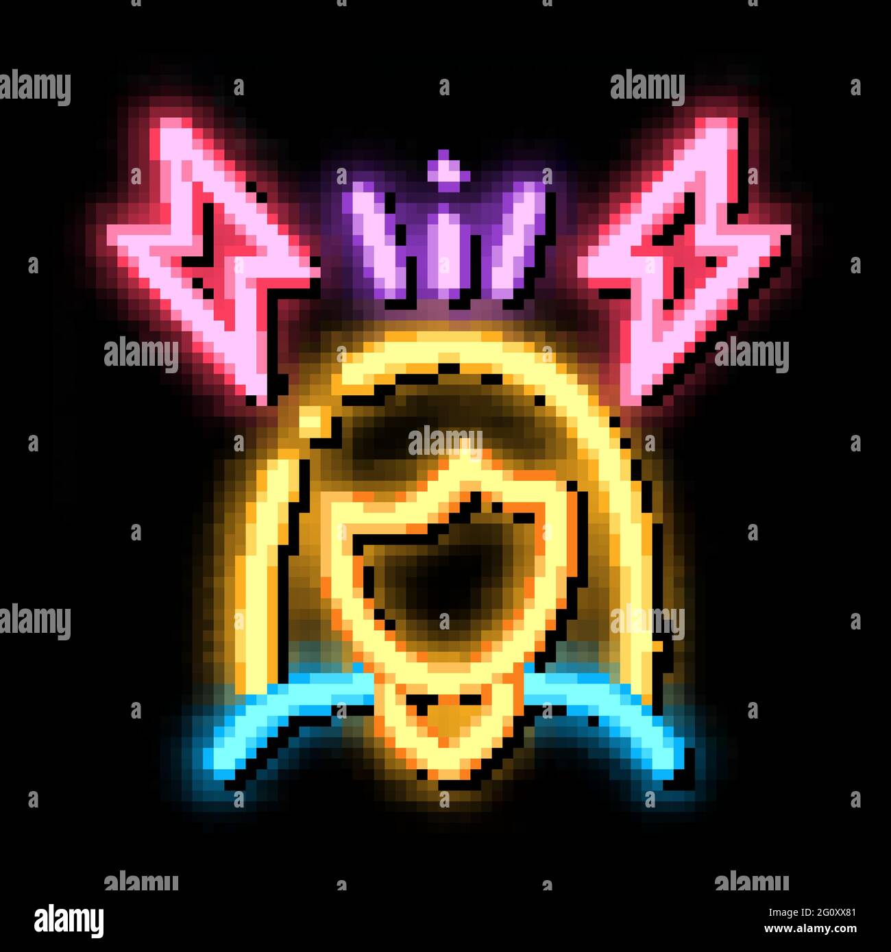 Stressed Woman neon glow icon illustration Stock Vector Image & Art - Alamy