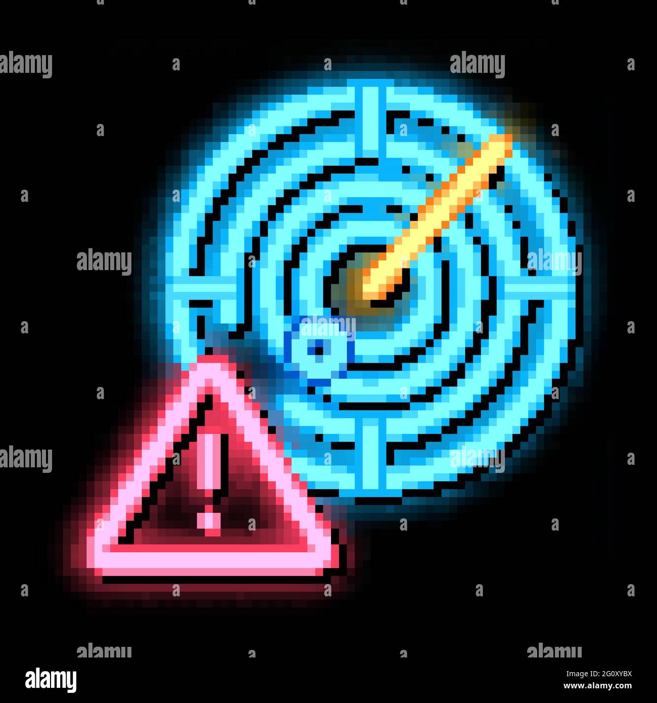 Caution Radar neon glow icon illustration Stock Vector Image & Art - Alamy