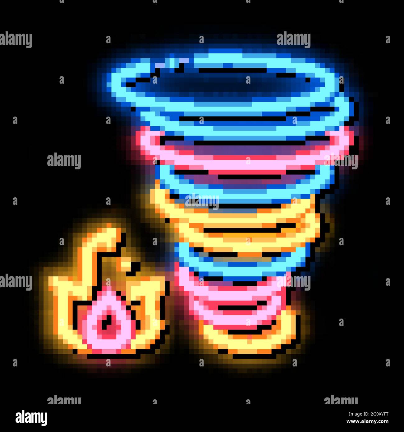 Burn Fire Tornado neon glow icon illustration Stock Vector Image & Art ...