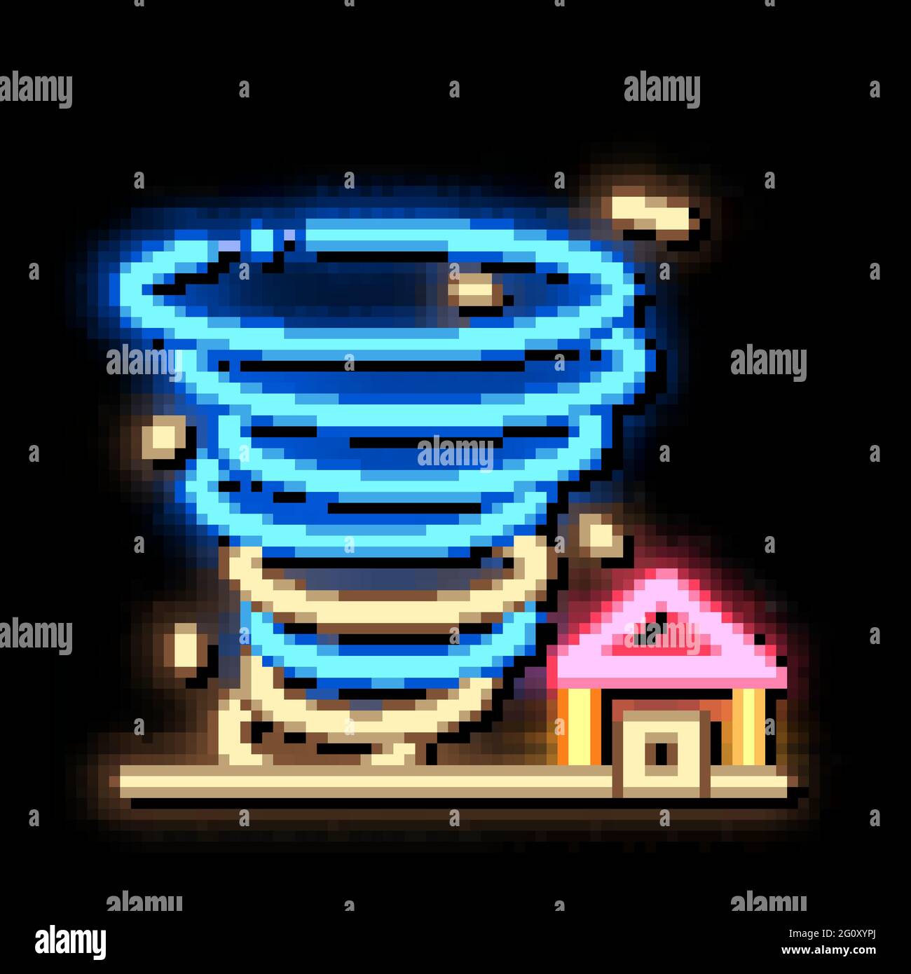 Tornado House neon glow icon illustration Stock Vector Image & Art - Alamy