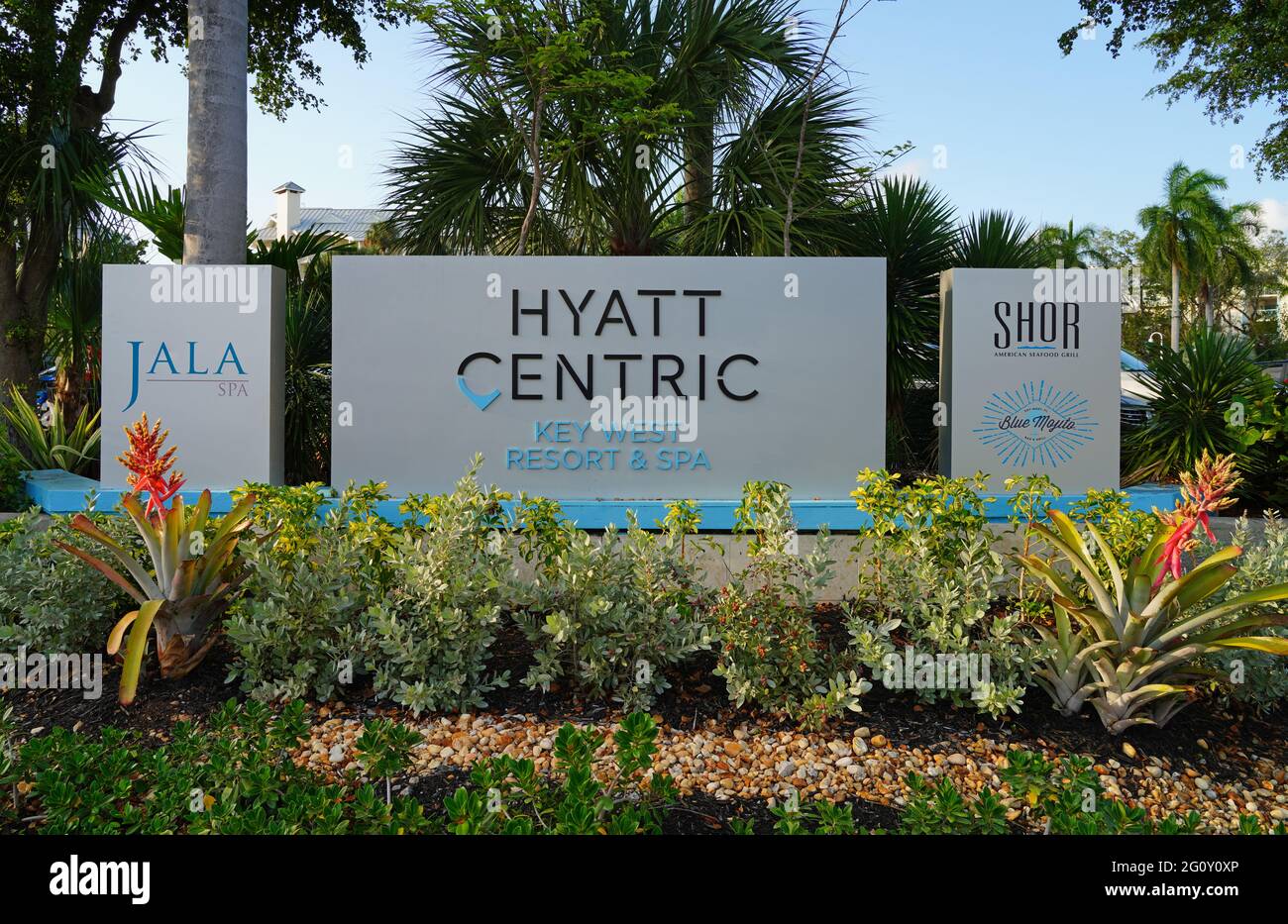 KEY WEST, FL 25 APR 2021 View of the Hyatt Centric Key West beach