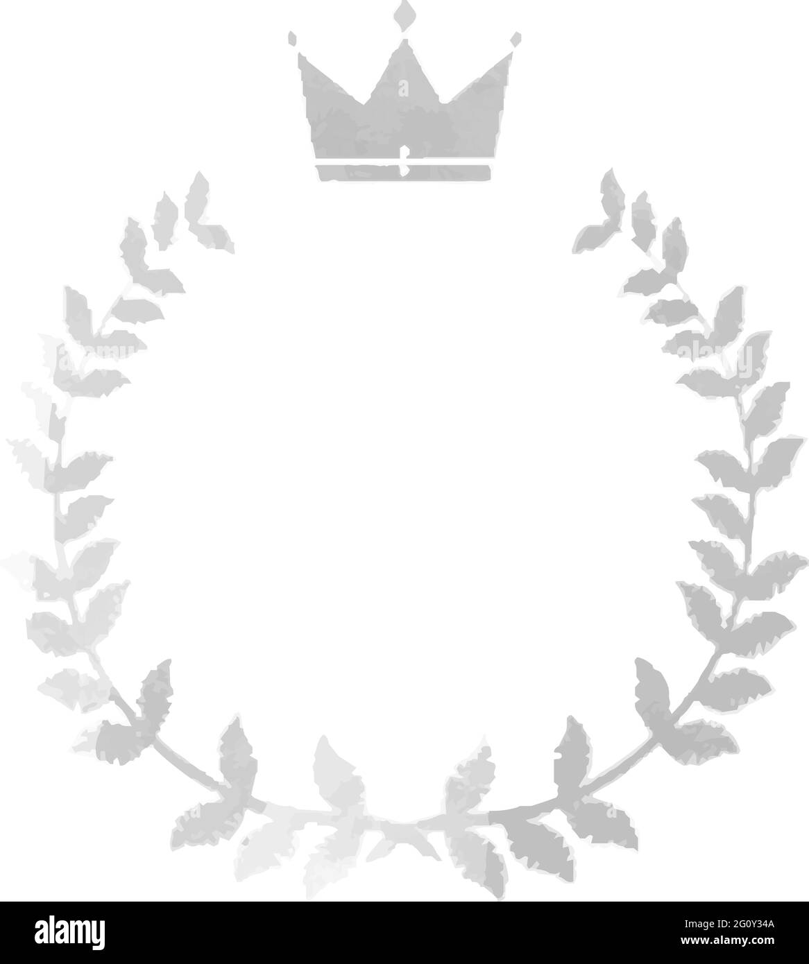 Uneven color Round frame of laurel and crown set Stock Vector Image ...