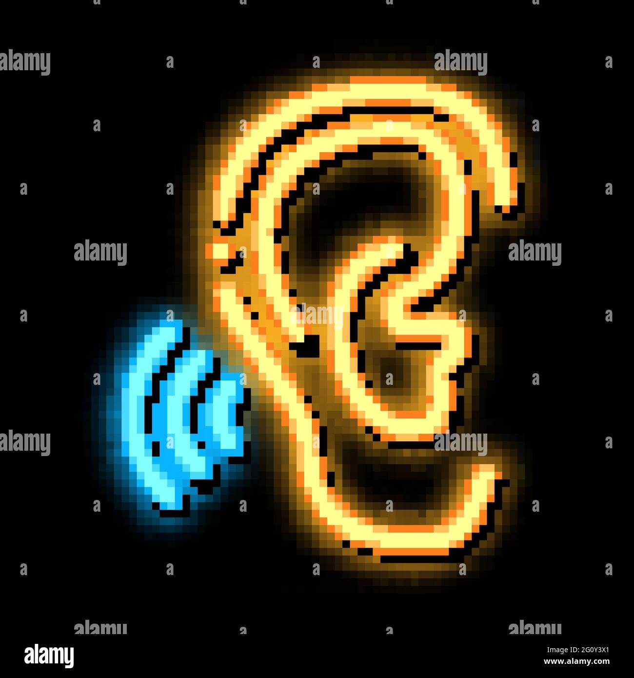 Hears Sound neon glow icon illustration Stock Vector