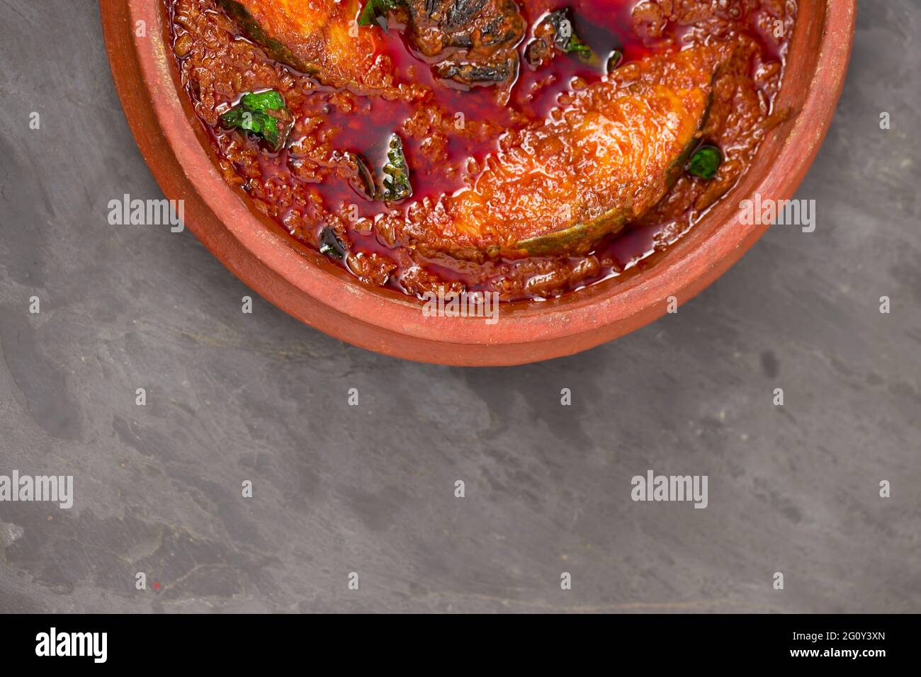 SeerFish or KingFish curry, traditional Indian fish curry ,kerala style