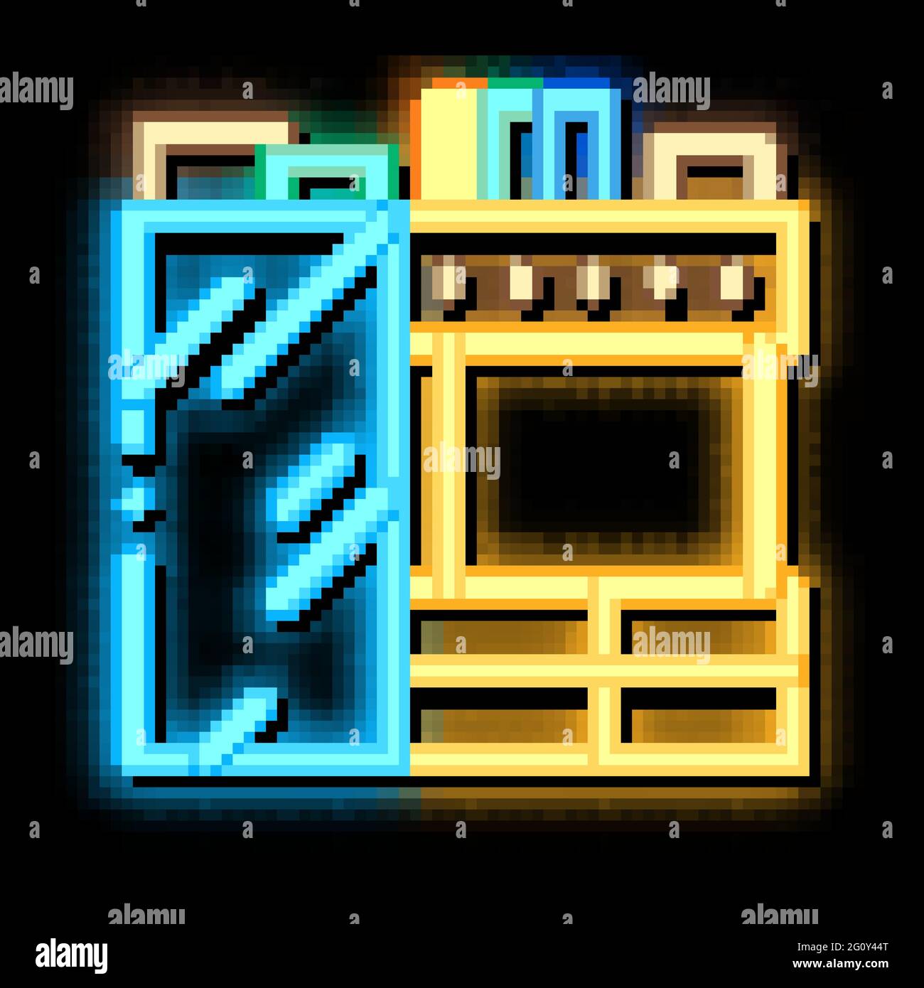 Kitchen neon glow icon illustration Stock Vector