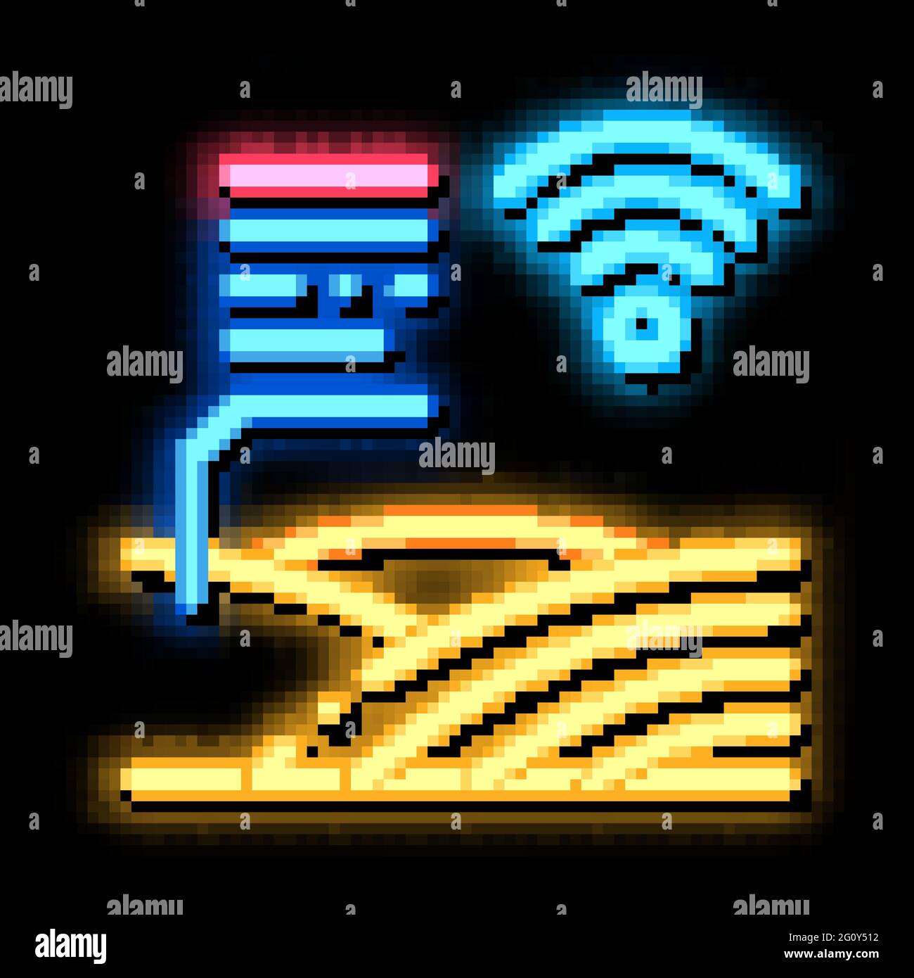 Smart Farm neon glow icon illustration Stock Vector