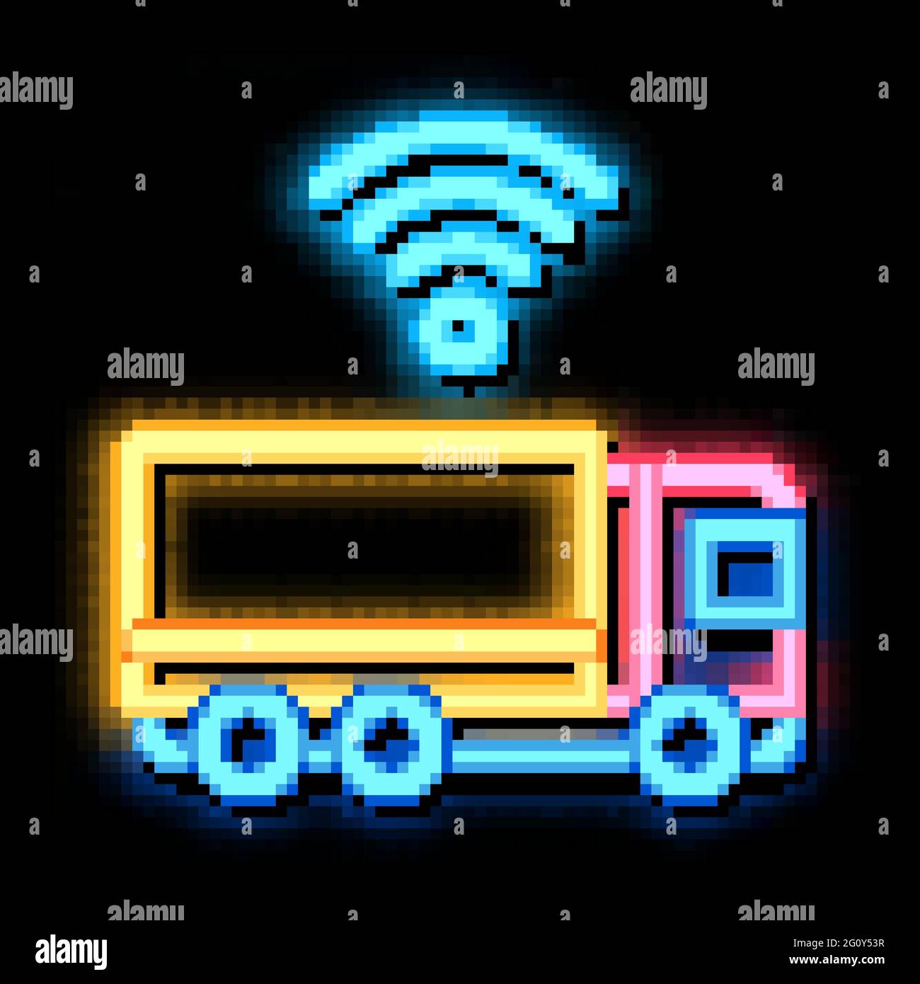 Truck neon glow icon illustration Stock Vector Image & Art - Alamy