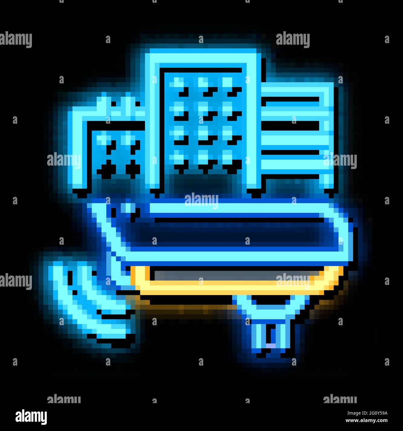 CCTV neon glow icon illustration Stock Vector