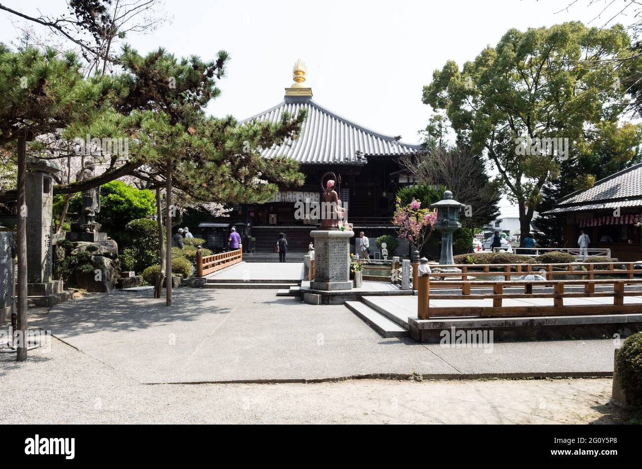 Naruto, Japan - April 2, 2018: On the grounds of Ryozenji, temple number 1 of Shikoku-henro pilgrimage Stock Photo