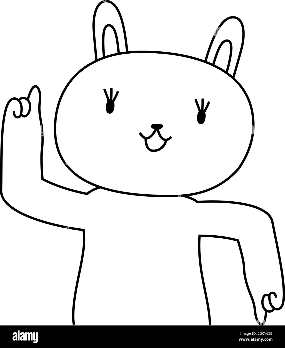 This is a illustration of rabbit that guides you by pointing your finger Stock Vector