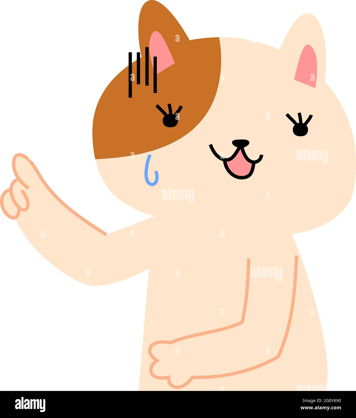 This is a illustration of cat that guides you by pointing your finger Stock Vector