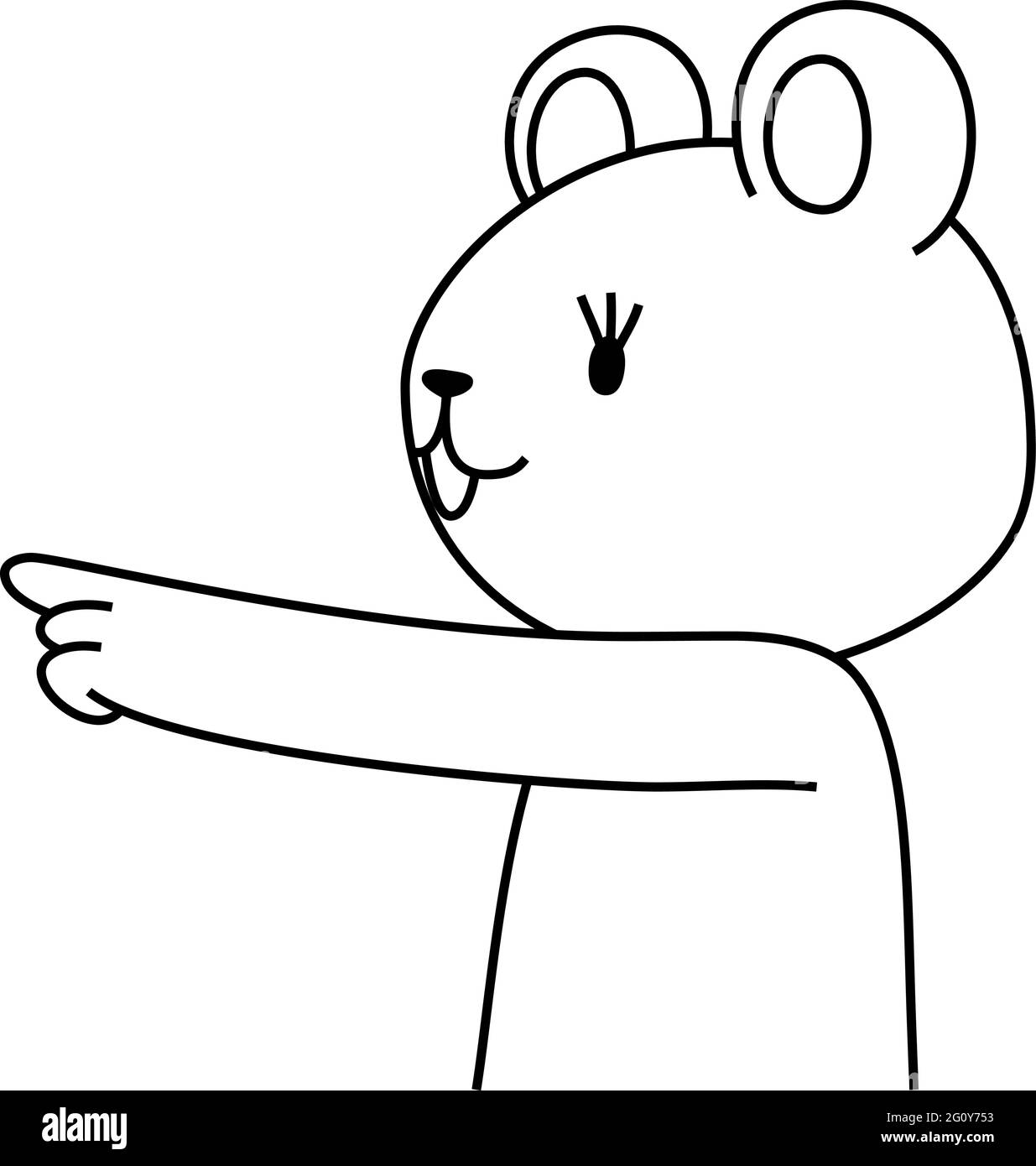 This is a illustration of Polar Bear that guides you by pointing your finger Stock Vector