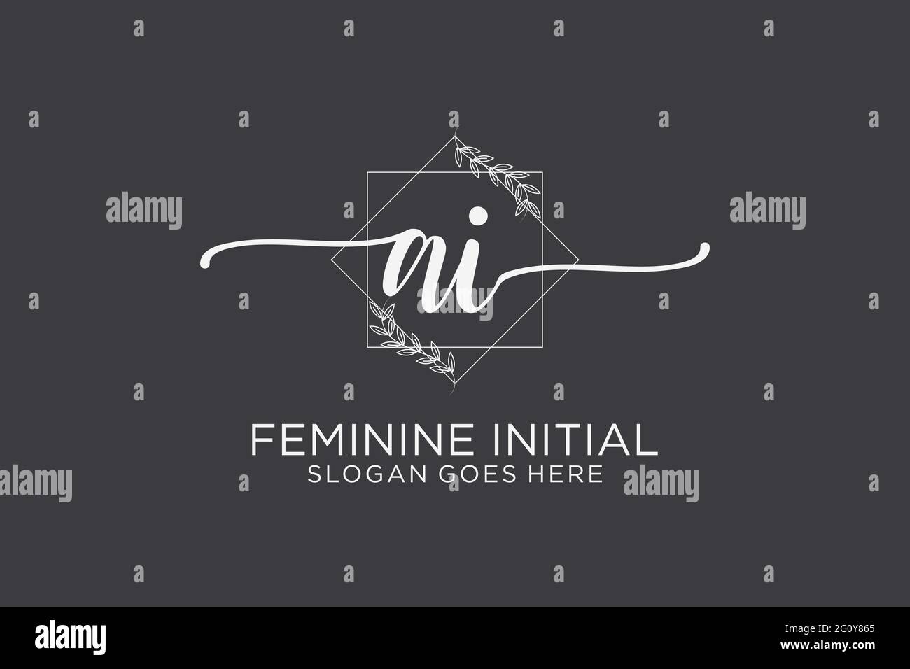 AI beauty monogram and elegant logo design handwriting logo of initial ...