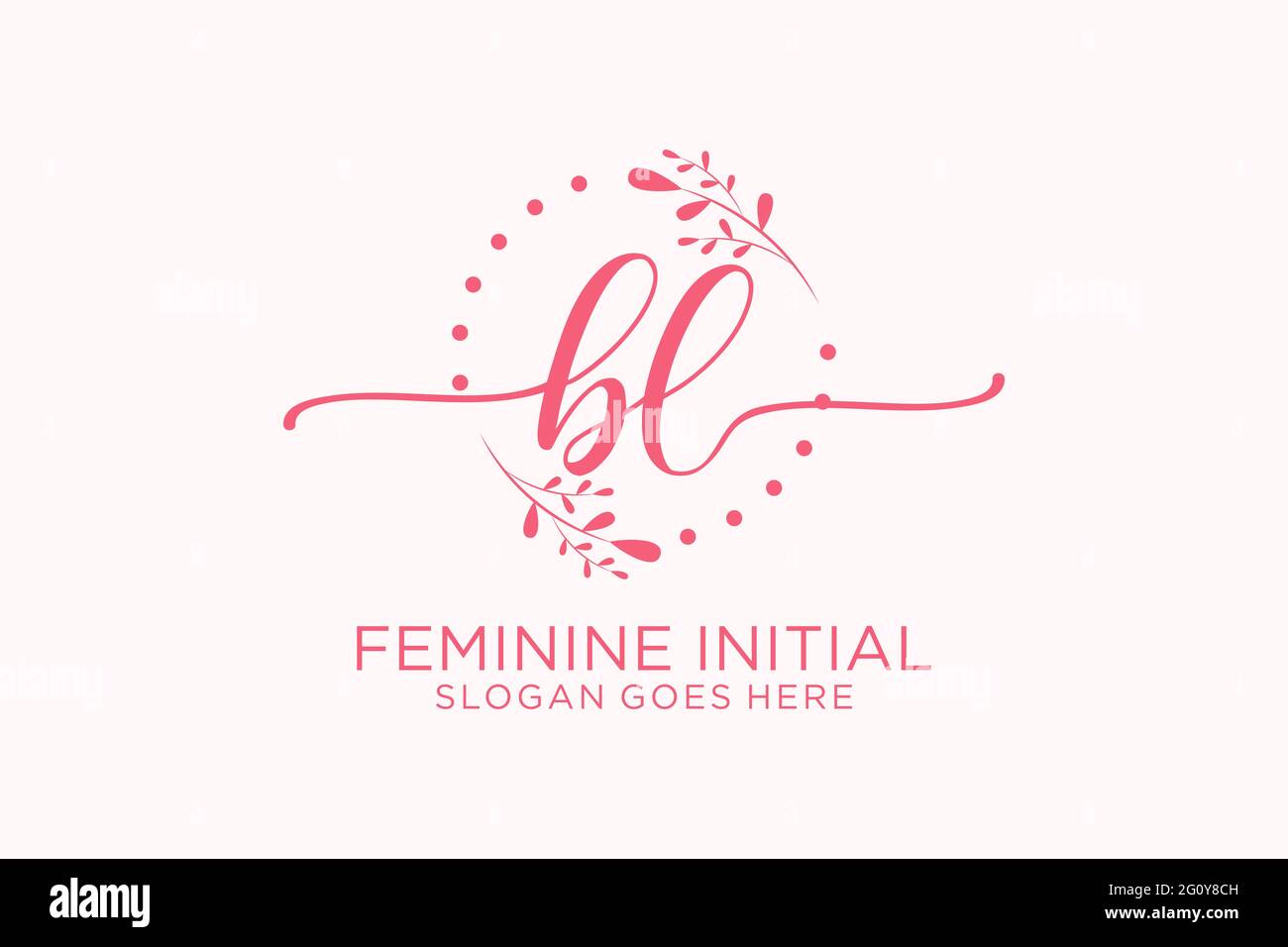 BL beauty monogram and elegant logo design handwriting logo of initial signature, wedding, fashion, floral and botanical with creative template. Stock Vector