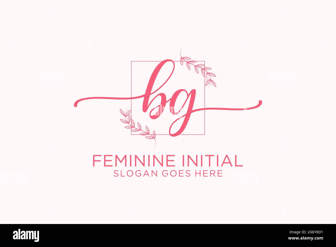 BG beauty monogram and elegant logo design handwriting logo of initial ...