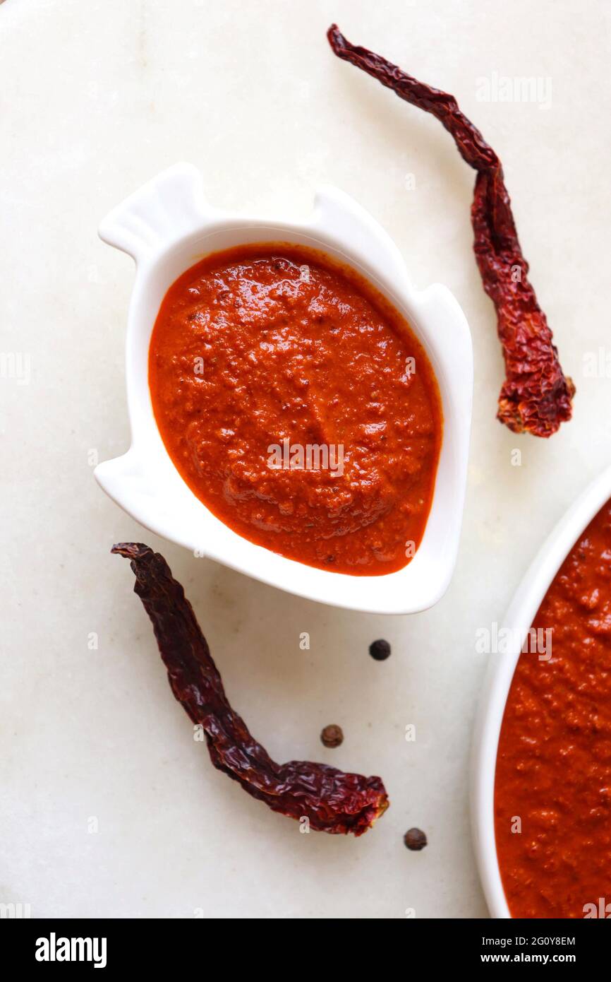 Indian Food Goan fish curry paste or basic red coconut fish curry