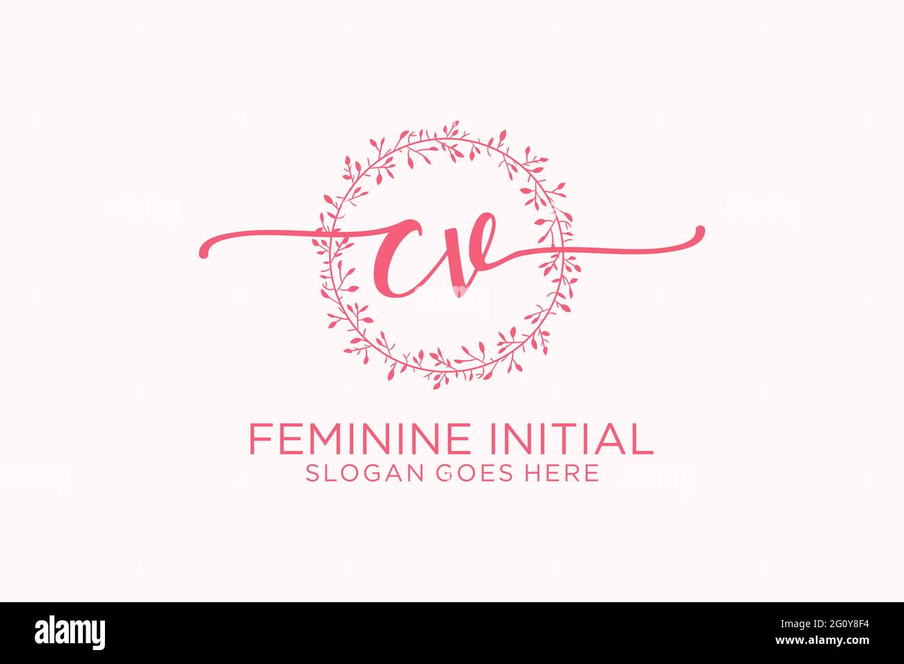 CV beauty monogram and elegant logo design handwriting logo of initial ...